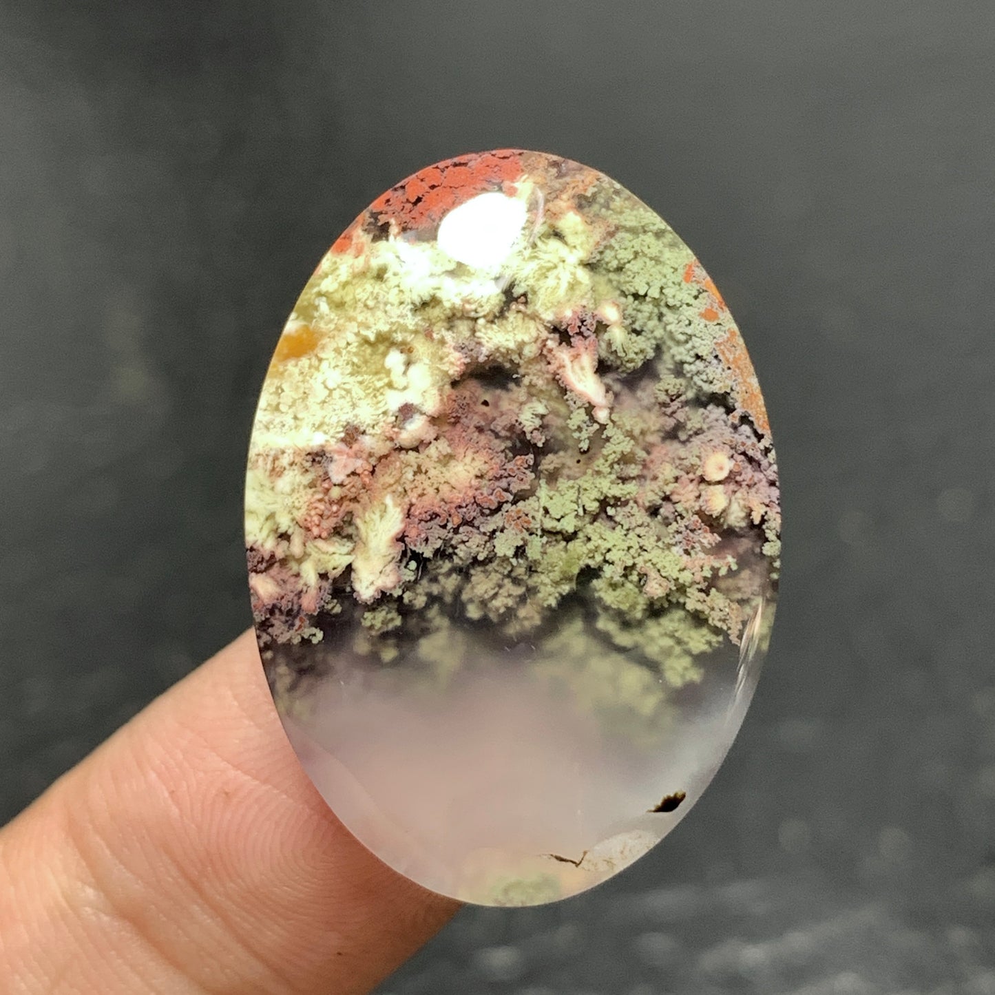 Scenic Moss Agate Cabochon 29x20x6mm High Quality 26 ct