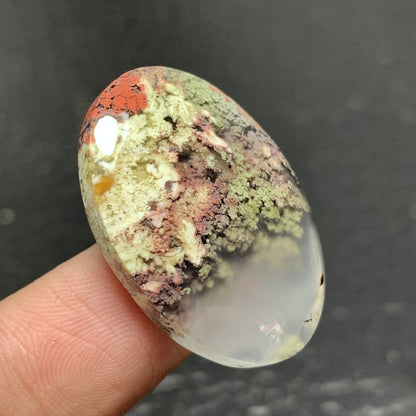 Scenic Moss Agate Cabochon 29x20x6mm High Quality 26 ct