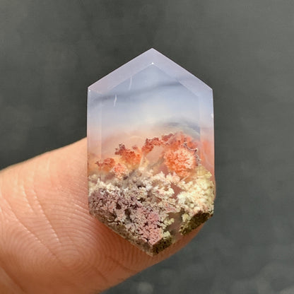 Tiny Scenic Moss Agate Cabochon 17x11x4mm High Quality 7 ct