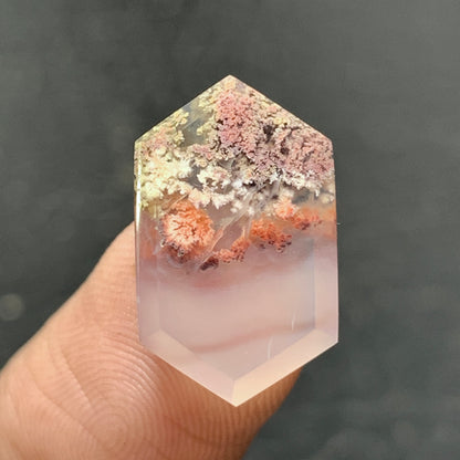 Tiny Scenic Moss Agate Cabochon 17x11x4mm High Quality 7 ct