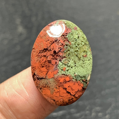 Bi-color Moss Agate Cabochon 22x16x5mm High Quality 13.5 ct