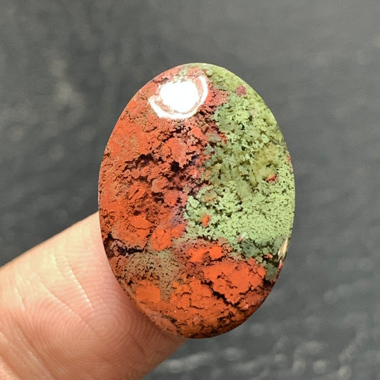 Bi-color Moss Agate Cabochon 22x16x5mm High Quality 13.5 ct