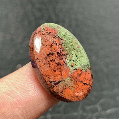 Bi-color Moss Agate Cabochon 22x16x5mm High Quality 13.5 ct