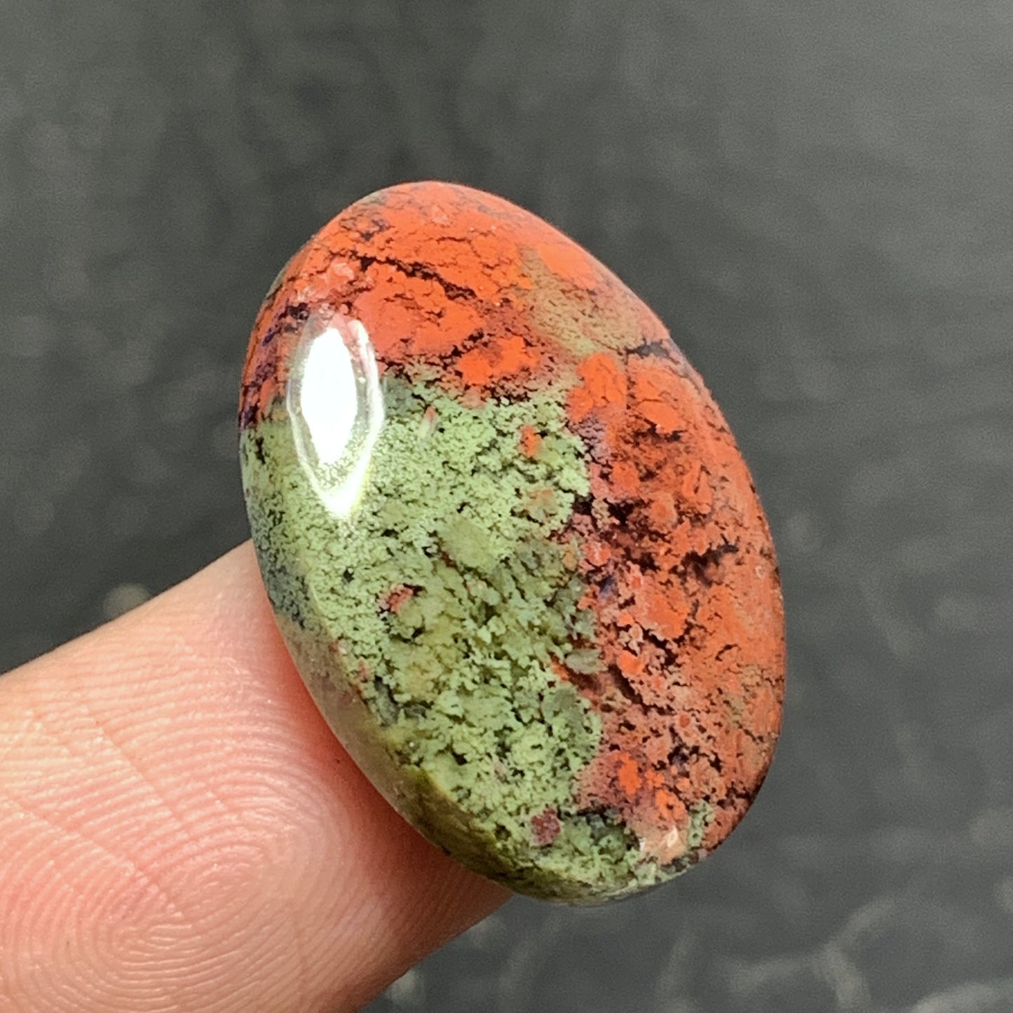 Bi-color Moss Agate Cabochon 22x16x5mm High Quality 13.5 ct