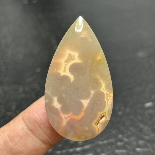 Orbicular Agate Cabochon 37.3x20.6x6mm
