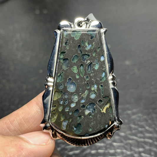 Amygdaloidal Agate Pendant 49x32x6mm High Quality 81 ct