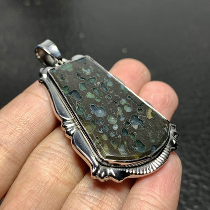 Amygdaloidal Agate Pendant 49x32x6mm High Quality 81 ct
