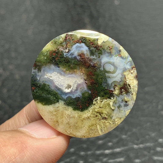 Scenic Moss Agate Cabochon 28x28x4mm