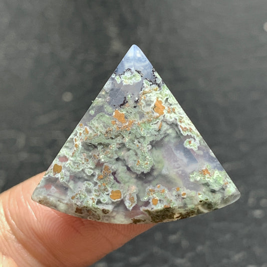 Moss Agate Native Copper Cabochon 27x23.5x4.5mm