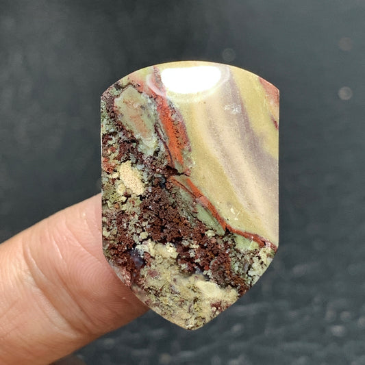 Multicolor Mossy Jasper Cabochon 28x19x5.5mm