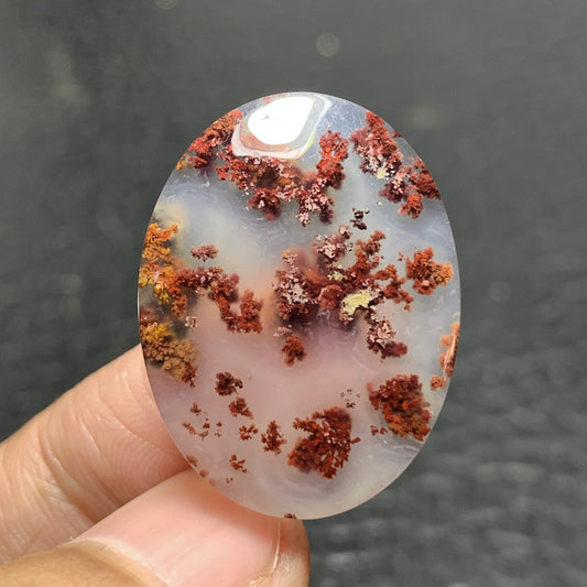 Moss Agate Cabochon 26.5x20x6mm