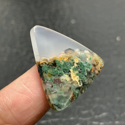 Scenic Moss Agate Cabochon 25.5x25x5mm High Quality 19.5 ct