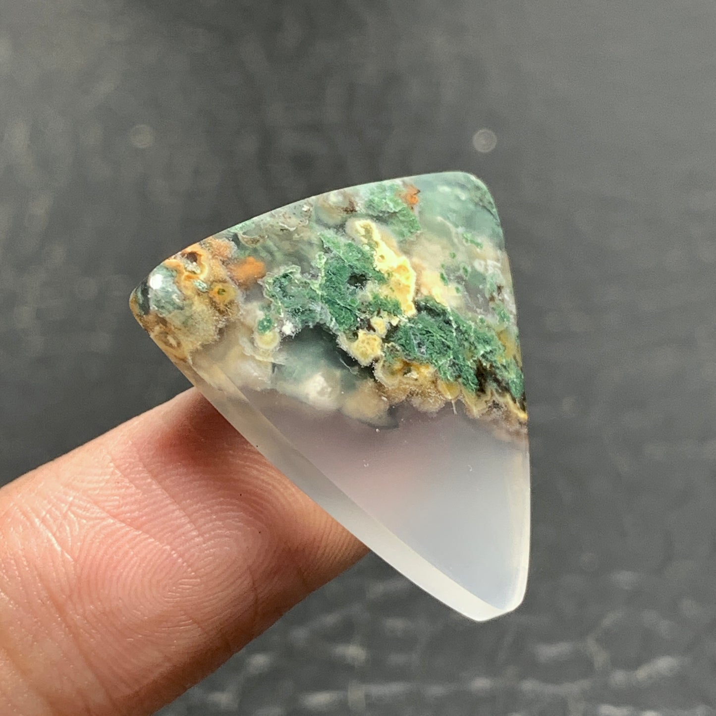 Scenic Moss Agate Cabochon 25.5x25x5mm High Quality 19.5 ct