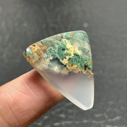 Scenic Moss Agate Cabochon 25.5x25x5mm High Quality 19.5 ct