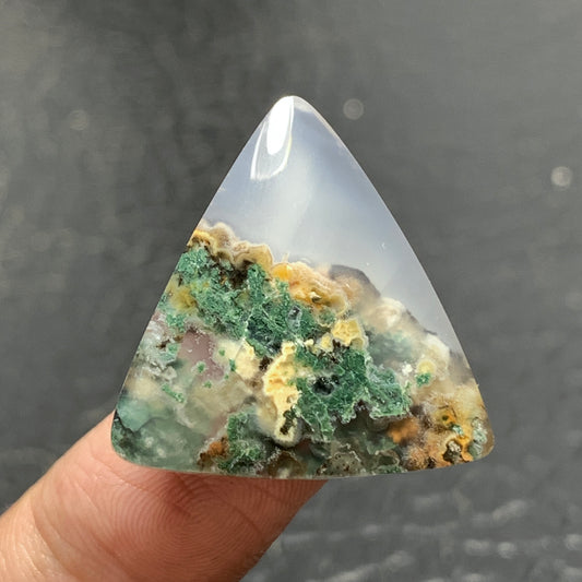 Scenic Moss Agate Cabochon 25.5x25x5mm High Quality 19.5 ct
