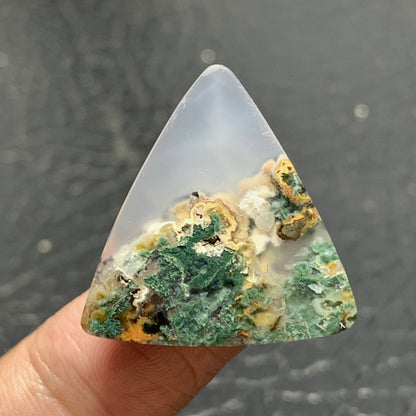 Scenic Moss Agate Cabochon 25.5x25x5mm High Quality 19.5 ct