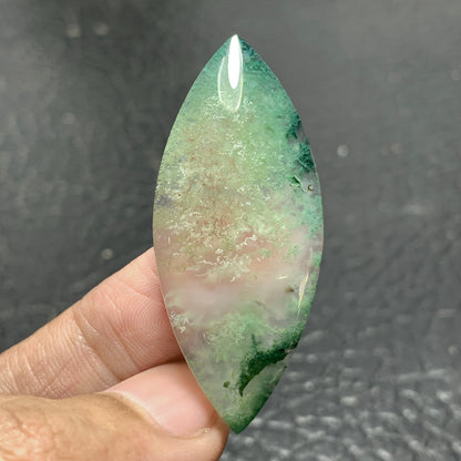 Green Moss Agate Cabochon 46x20x7mm High Quality 42 ct