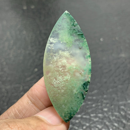 Green Moss Agate Cabochon 46x20x7mm High Quality 42 ct