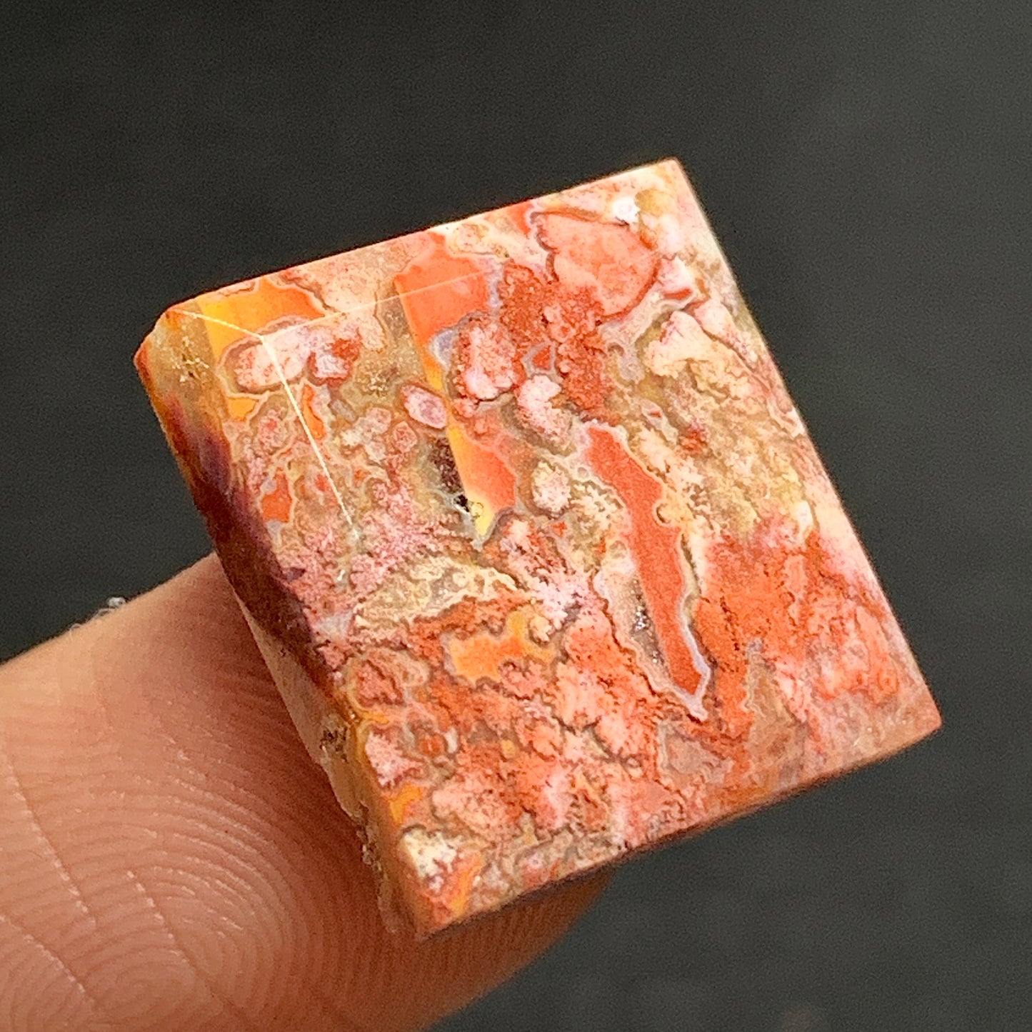 Tiny Moss Agate Cabochon 16x15x4mm