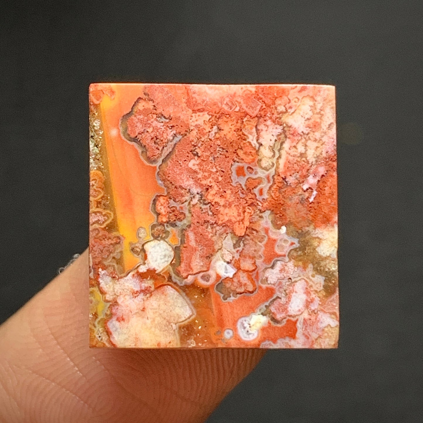 Tiny Moss Agate Cabochon 16x15x4mm