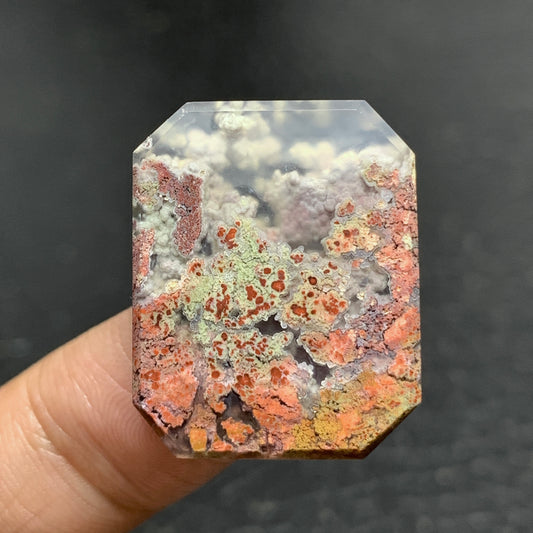 Scenic Moss Agate Cabochon 25x20x4mm High Quality 21 ct