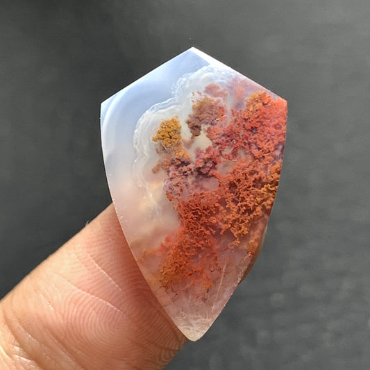 Scenic Moss Agate Cabochon 25x16x6mm High Quality 17.5 ct