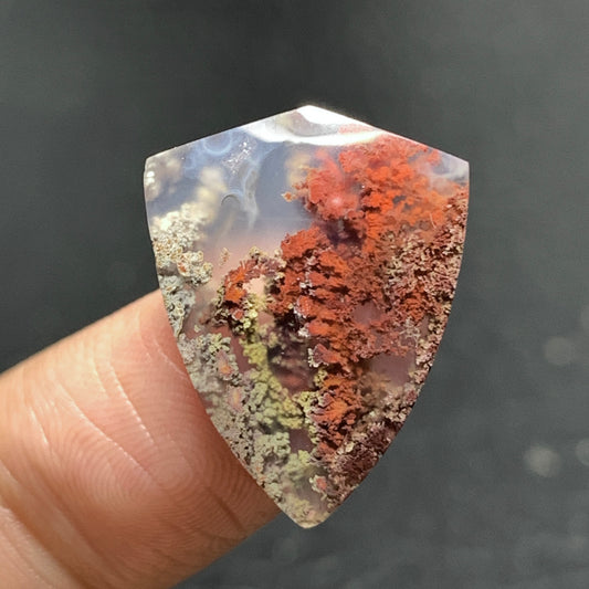 Scenic Moss Agate Cabochon 21x16x4.5mm High Quality 10.5 ct