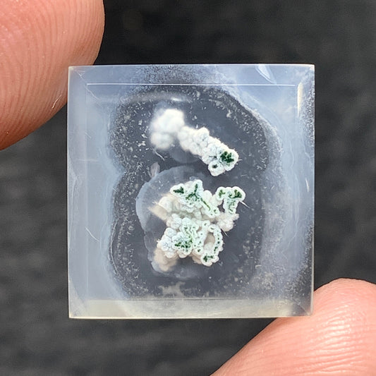 Tiny Moss Agate Cabochon 15x15x2.8mm