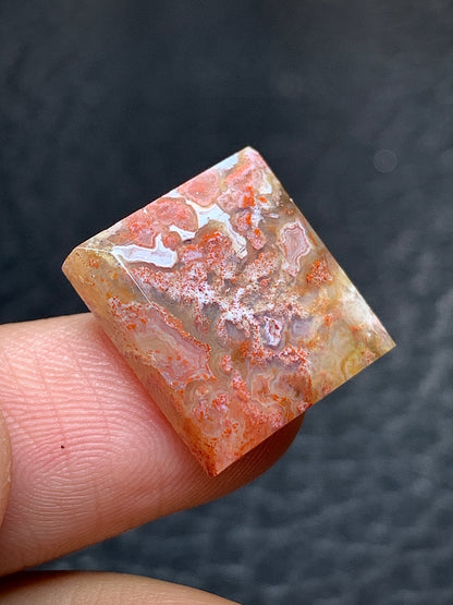 Tiny Moss Agate Square Cabochon 15x14x4mm