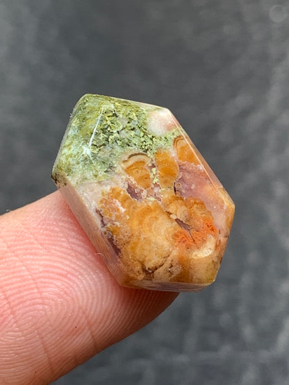 Tiny Moss Plume Agate Cabochon 18x11x4mm