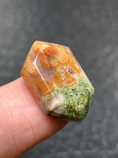 Tiny Moss Plume Agate Cabochon 18x11x4mm