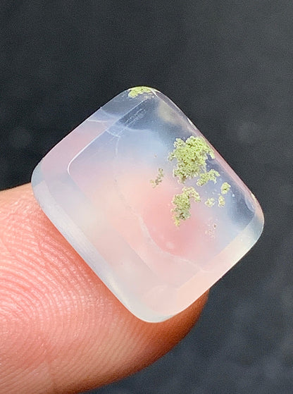 Tiny Scenic Moss Agate Cabochon 12x10x4mm