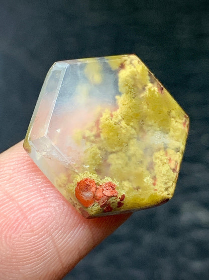 Tiny Moss Agate Cabochon 18x16x4mm