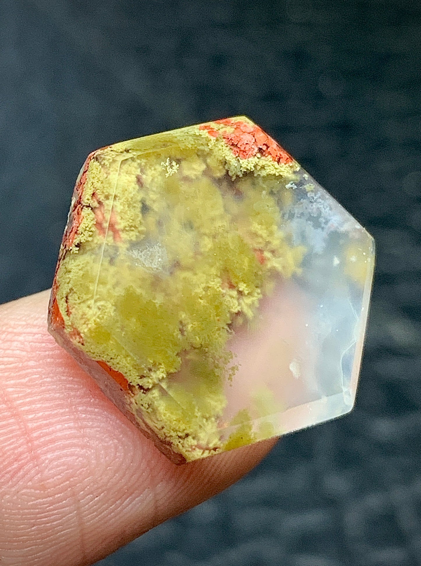 Tiny Moss Agate Cabochon 18x16x4mm