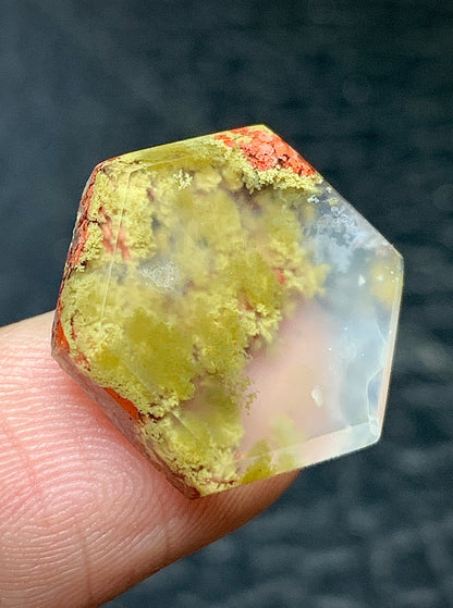 Tiny Moss Agate Cabochon 18x16x4mm