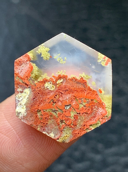 Tiny Moss Agate Cabochon 18x16x4mm