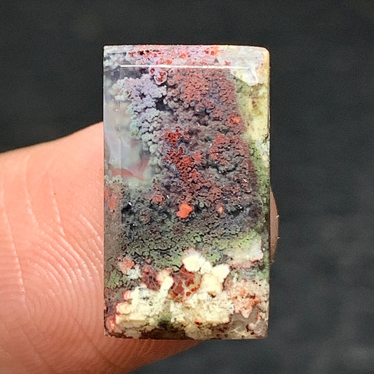 Tiny Moss Agate Cabochon 15x8.4x3mm