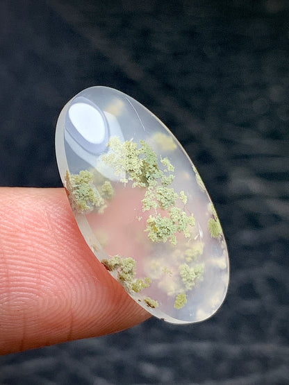 Tiny Moss Agate Cabochon 21x11x4mm