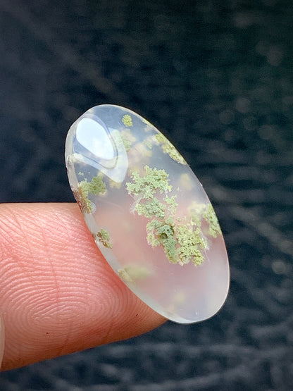 Tiny Moss Agate Cabochon 21x11x4mm