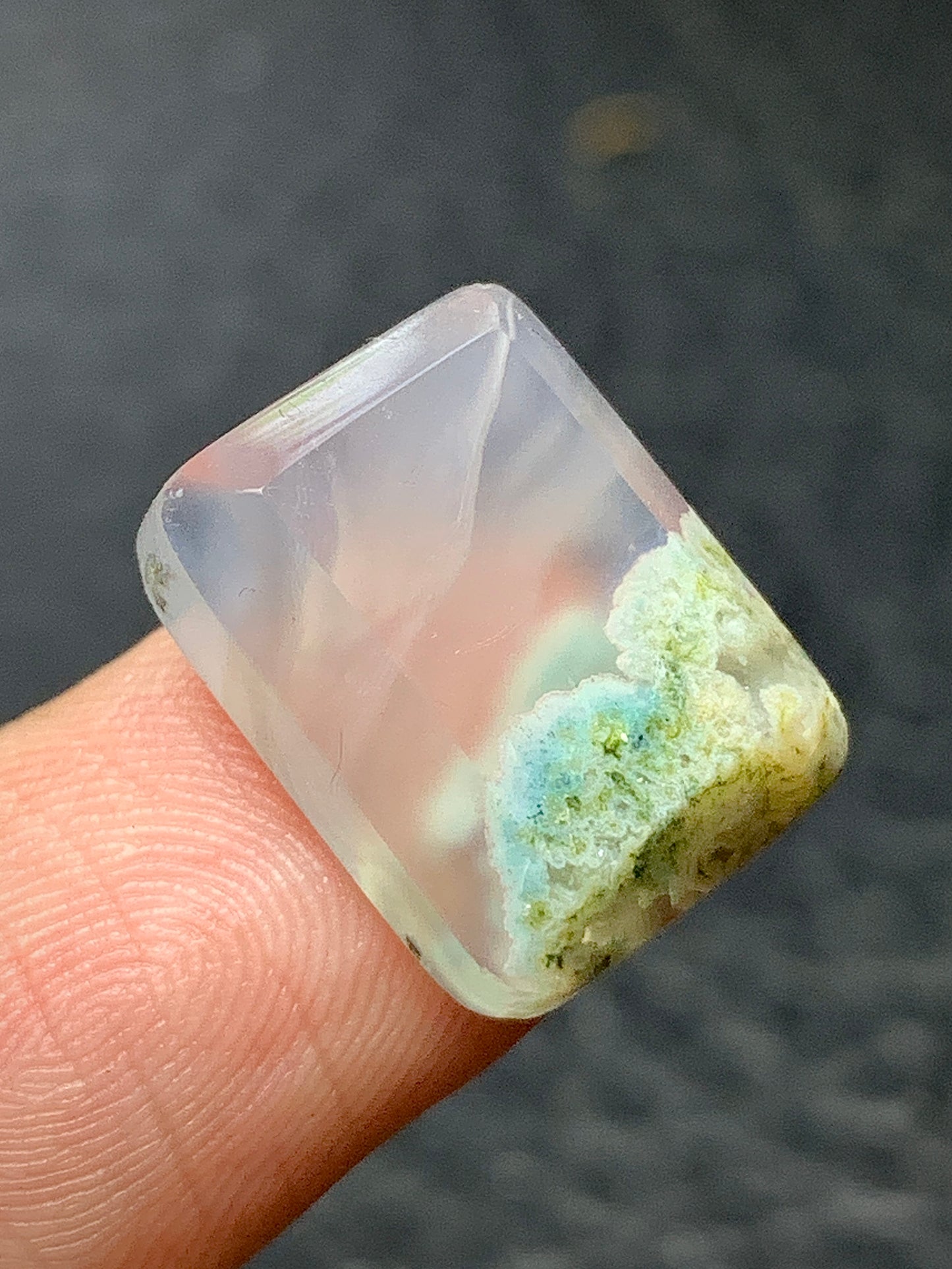 Tiny Moss Agate Cabochon 15x11.5x5mm