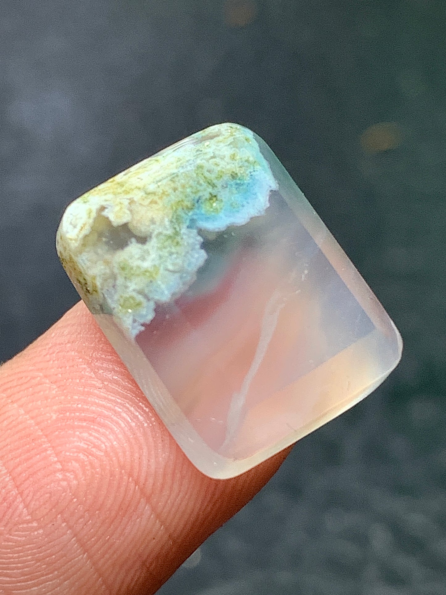 Tiny Moss Agate Cabochon 15x11.5x5mm