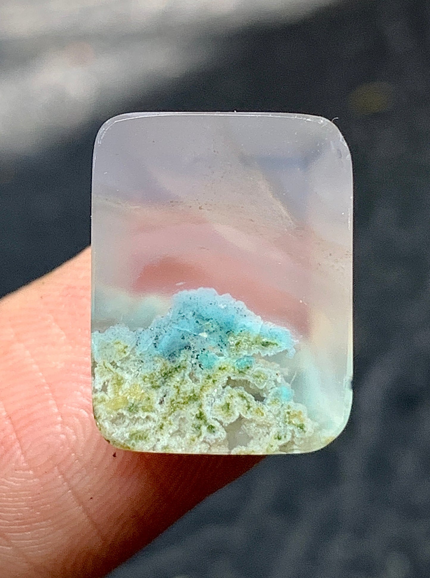 Tiny Moss Agate Cabochon 15x11.5x5mm