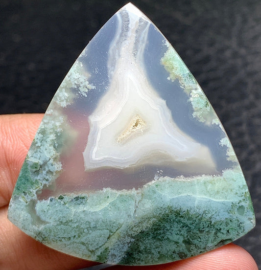 Unique Moss Agate Cabochon 43x41x7mm