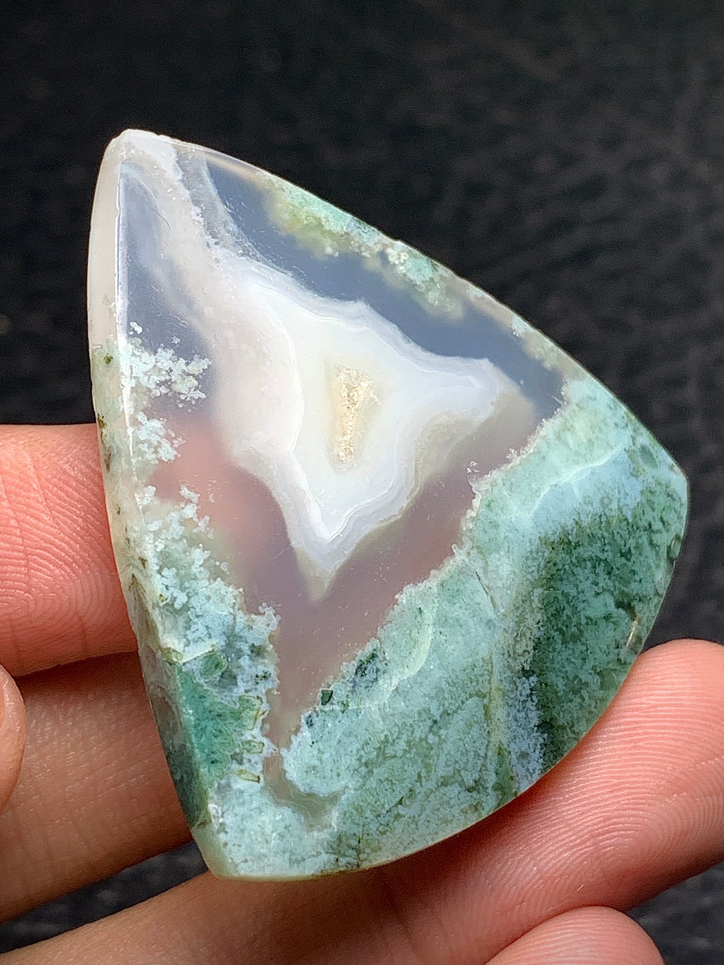Unique Moss Agate Cabochon 43x41x7mm