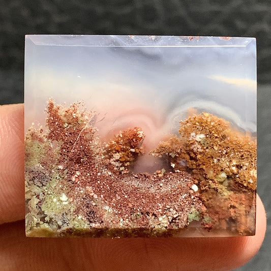 Scenic Moss Agate Cabochon 29x25.5x5mm