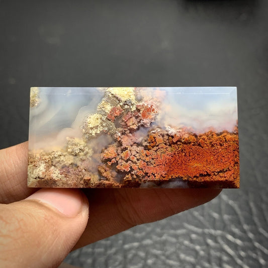 Scenic Moss Agate Cabochon 48x23x5mm