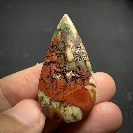 Moss Agate Cabochon 42x22.5x6mm