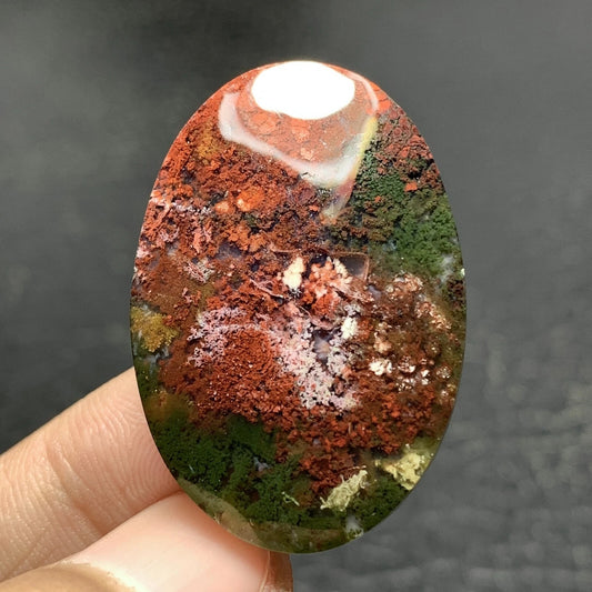 Moss Agate Cabochon 34x23x5mm