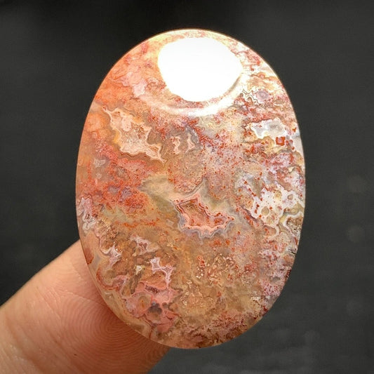 Moss Agate Cabochon 30x21.5x6.5mm